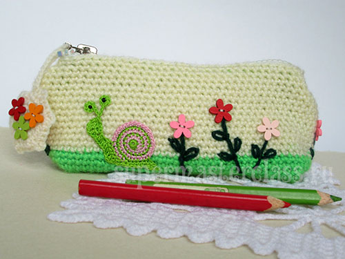Crochet pencil case