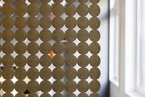 perforated curtains from felt circles