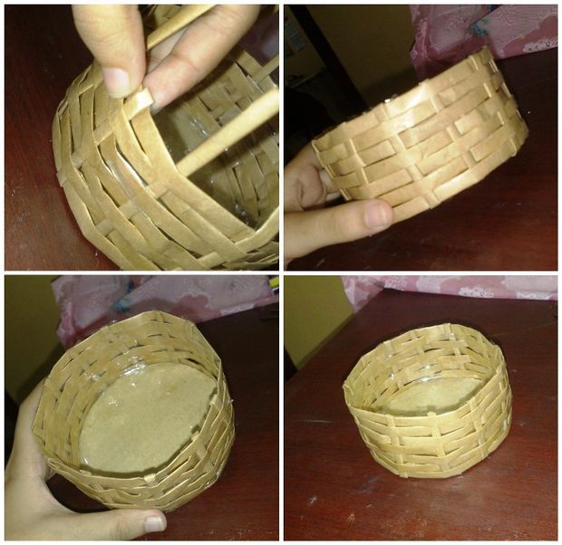 Weaving baskets for beginners step by step. Baskets own hands the master class (10)