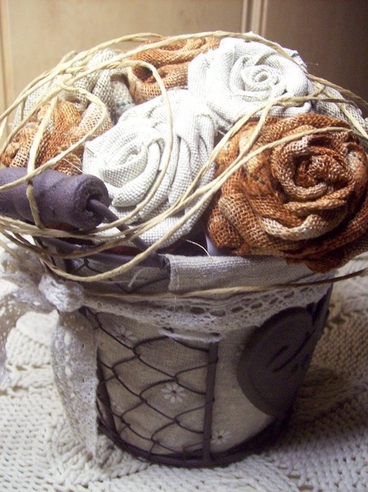 Fabric roses by March 8