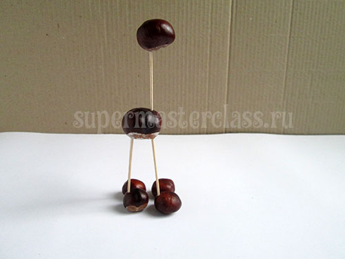 Chestnut figurine base for crafts in the kindergarten