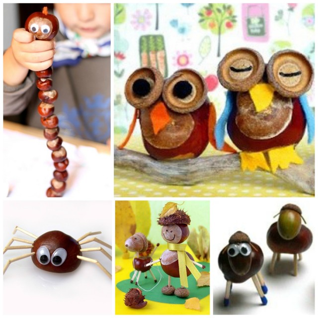 Crafts from chestnuts and acorns with their own hands 