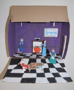 Kunsthandwerk aus Boxen mit ihren eigenen Händen. Diorama für Kinder 