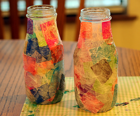 Занаяти в деня на учителя. Как да украсите една ваза със собствените си ръце (4)