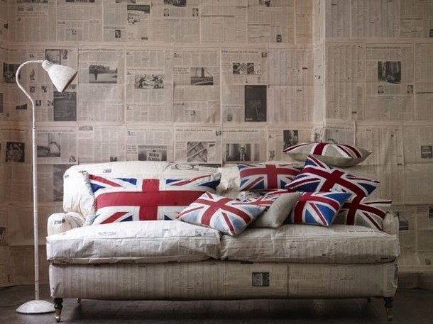 Kissen mit der englischen Flagge schmücken jedes Sofa
