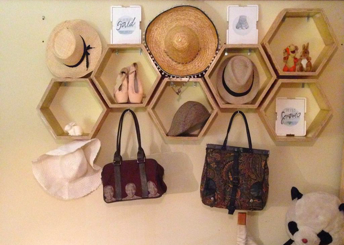 Shelves for home in the form of bee honeycombs with their own hands