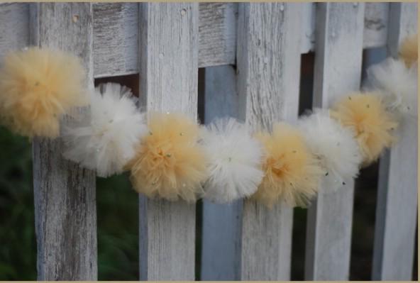 Cute ball pompoms for summer cottage decor