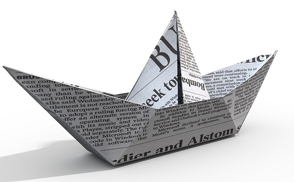 Paper boat from the newspaper
