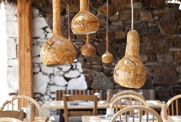 Pumpkin pendant lights for decorating the room in a natural style
