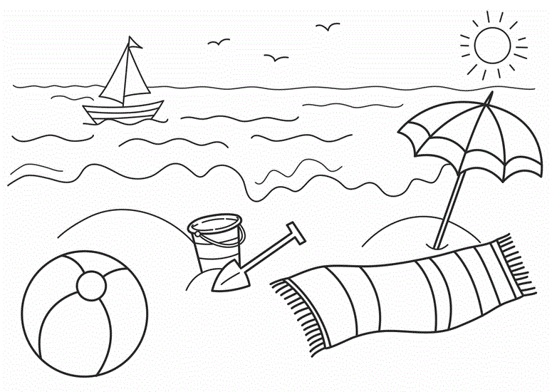 Coloring summer for children. Free download summer coloring.