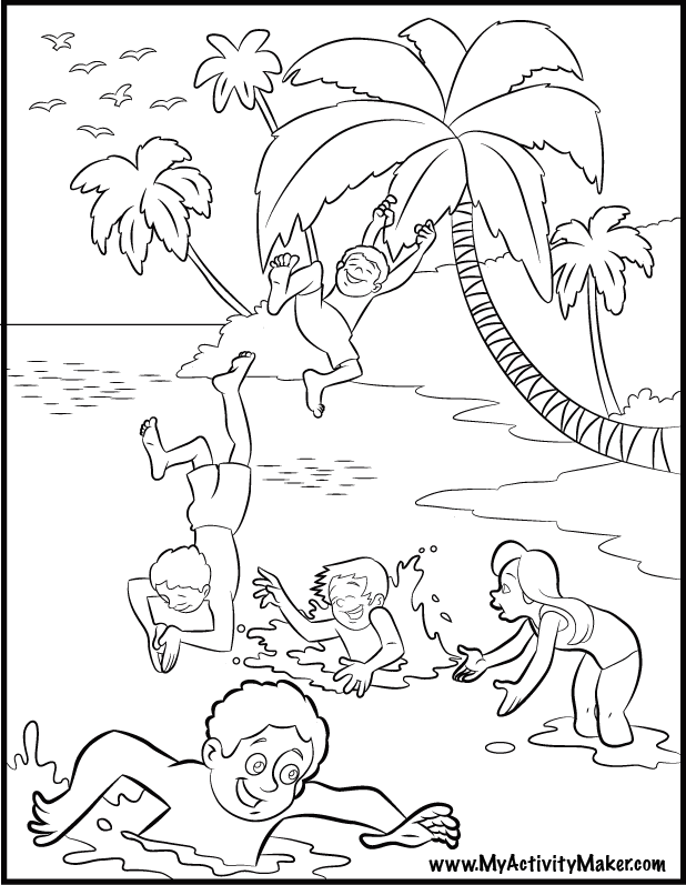 Coloring summer for children. Free download summer coloring.