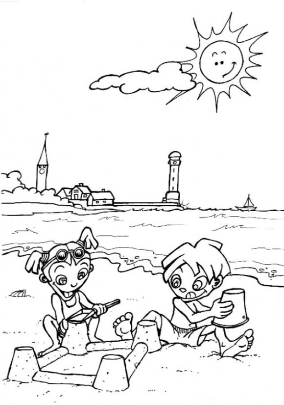 Coloring summer for children. Free download summer coloring.