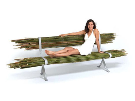 bench of bamboo Gal Ben-Arav