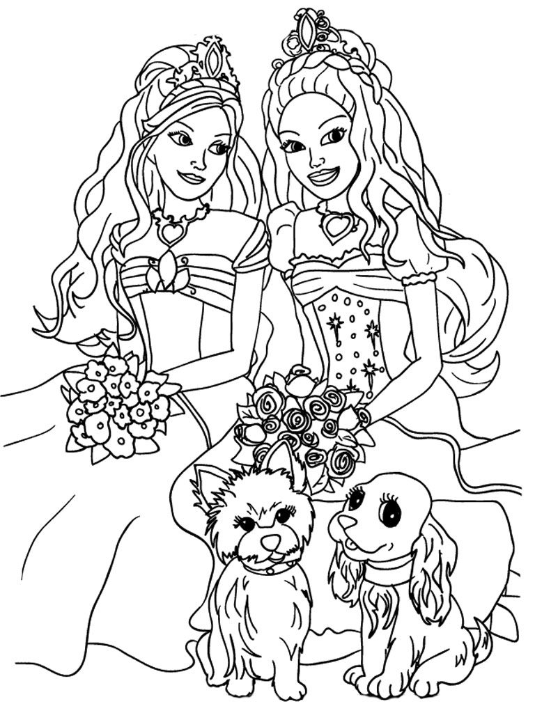 Pure girls for girls. Coloring print out free of charge A4 format.