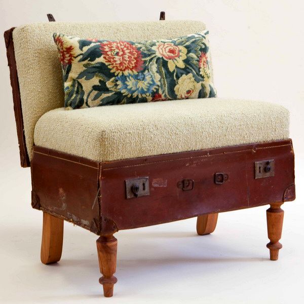 an armchair with your own hands from an old travel suitcase