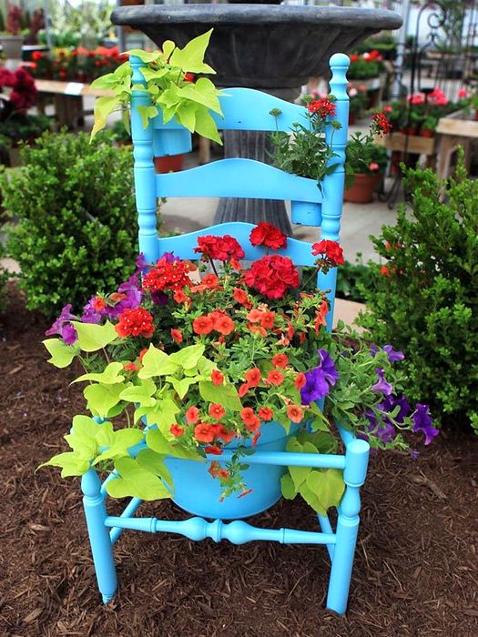 Γλάστρες για φυτά από αντικείμενα - καρέκλα