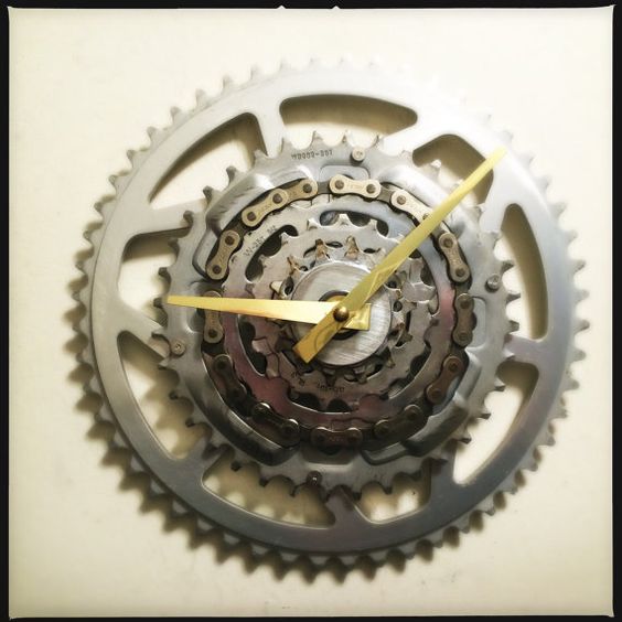 Homemade clock from a bicycle sprocket