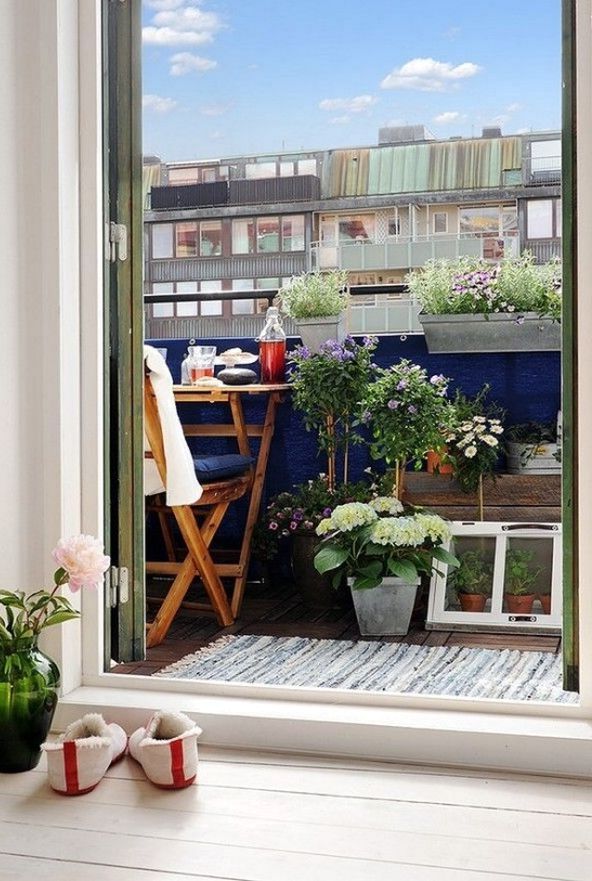 design of a balcony in Scandinavian style