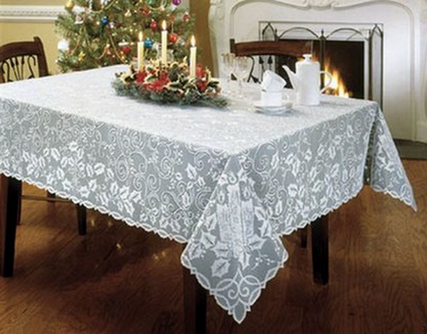 White openwork tablecloth always looks solemn