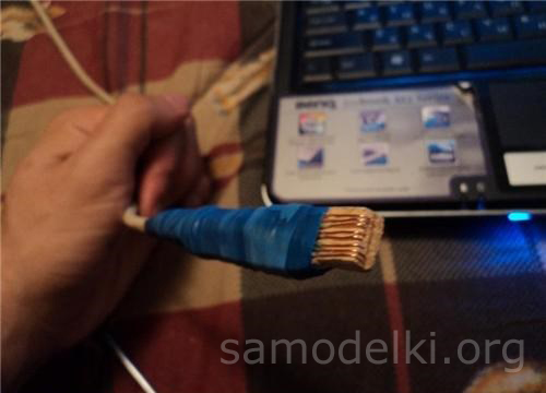 Homemade connector for network cable