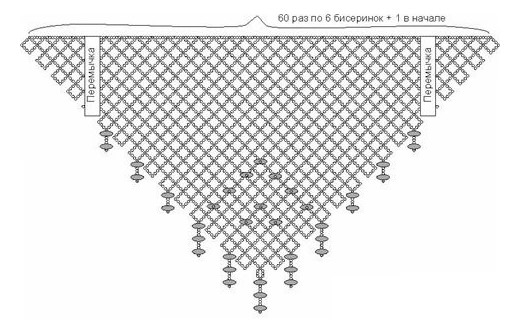 Косынка из бисера схема