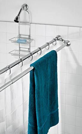 Bath curtain with towel holder