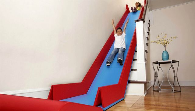 slide for children on the stairs