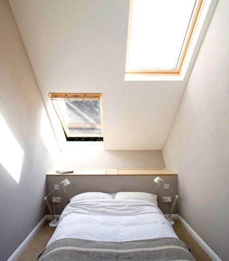 bedroom interior in a narrow house
