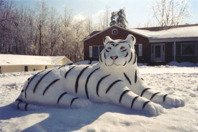 Ліпимо з снігу тигра разом з дітьми