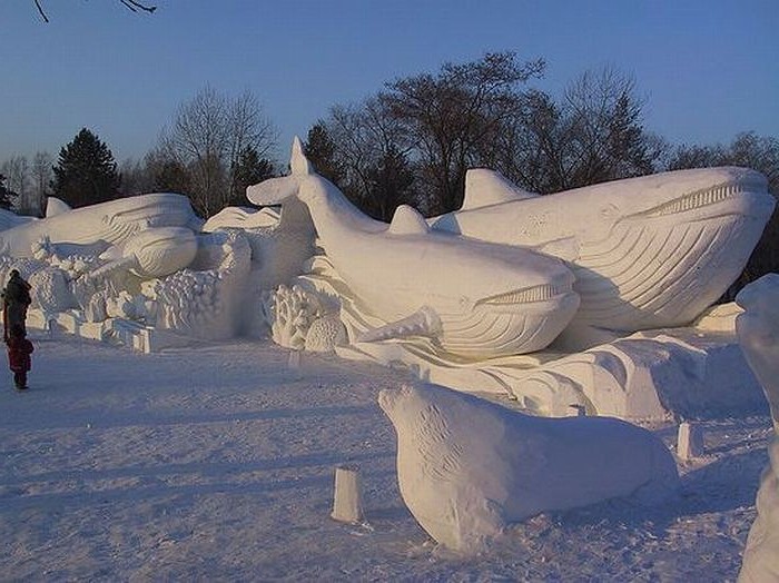 Зимна скулптура: правете сами животни от сняг