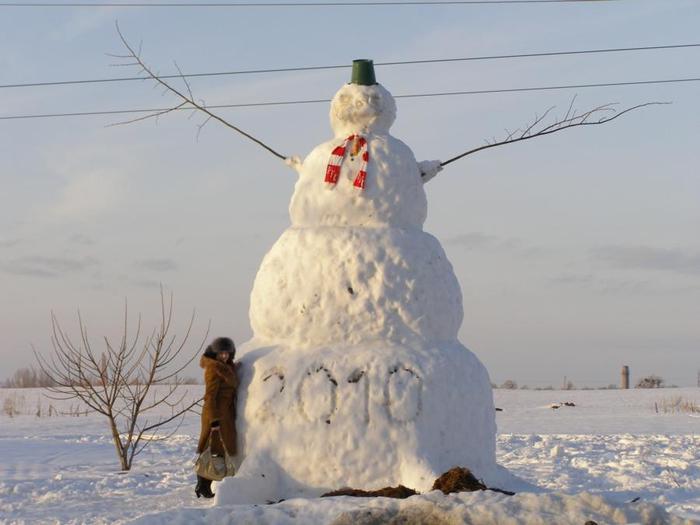 Huge snowman. 
