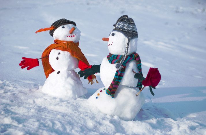 We make snowmen and other figures from snow