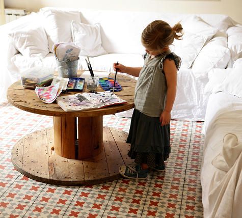 children's round table with their own hands from the coil