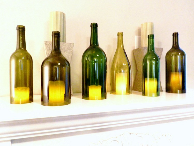 Една проста идея за стъклени бутилки за свещи