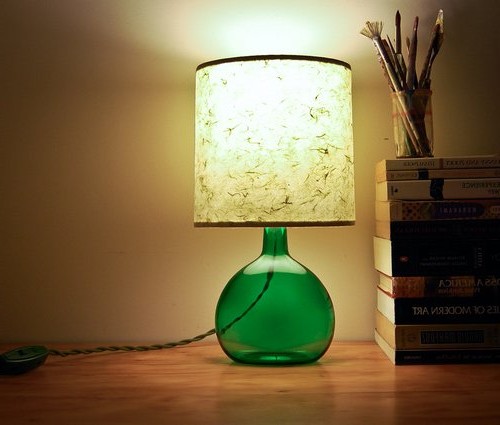 Glass bottle lamp