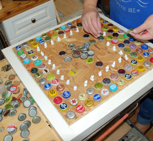 table with metal covers