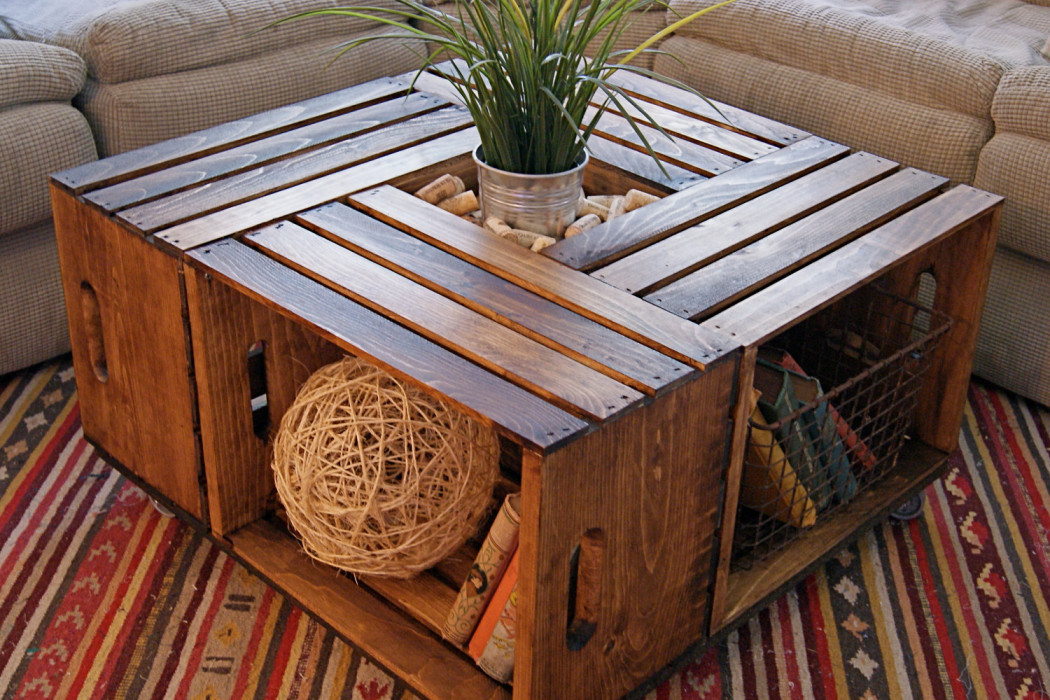 Stůl dřevěných beden