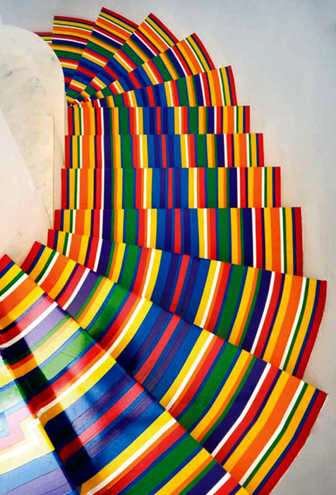 decor of the staircase with vinyl tapes