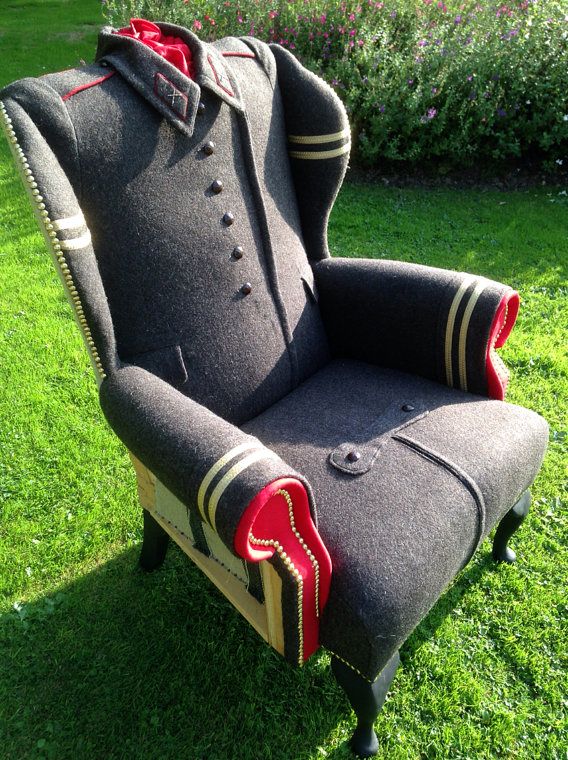 seat upholstery from military overcoat