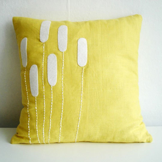 decorative pillow Yellow Linen, Sukan Art 