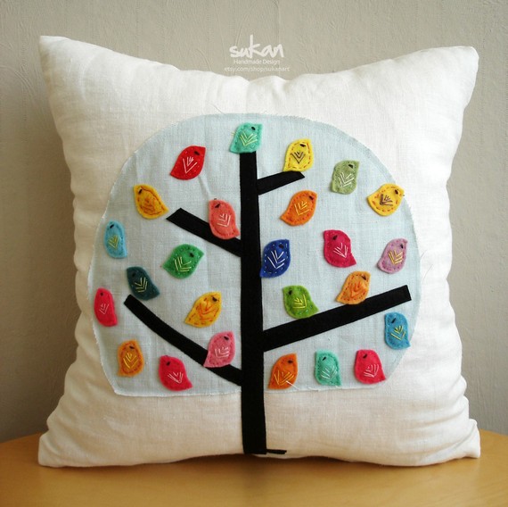 decorative pillow Birds, Sukan Art 