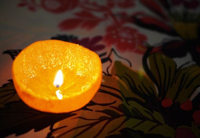 Свещи от мандарински майсторски клас