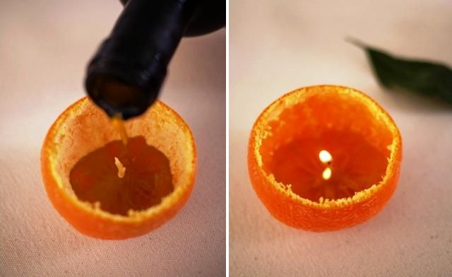 Kerzen aus Mandarine mit eigenen Händen 