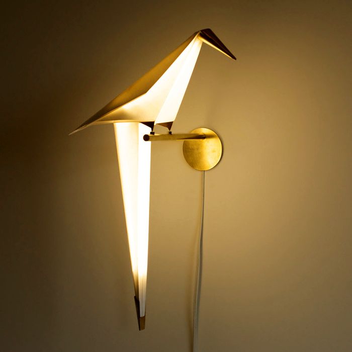 origami lamp in the form of a bird