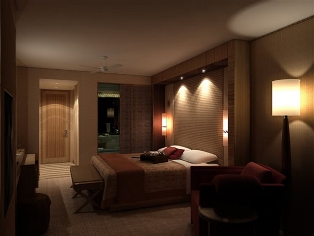 The presence of a floor lamp is especially true if the bedroom has a sitting area with an armchair and a coffee table
