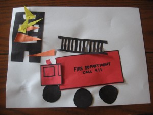 by own hands Crafts with children 3 - 4 years. We study transport, fire truck