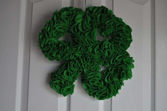 Figures of three-leaf clover for interior decoration for St. Patrick's Day