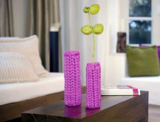 knitted vases
