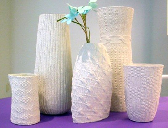 pletené vankouše pro vázy