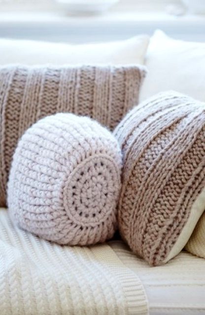 knitted cushions